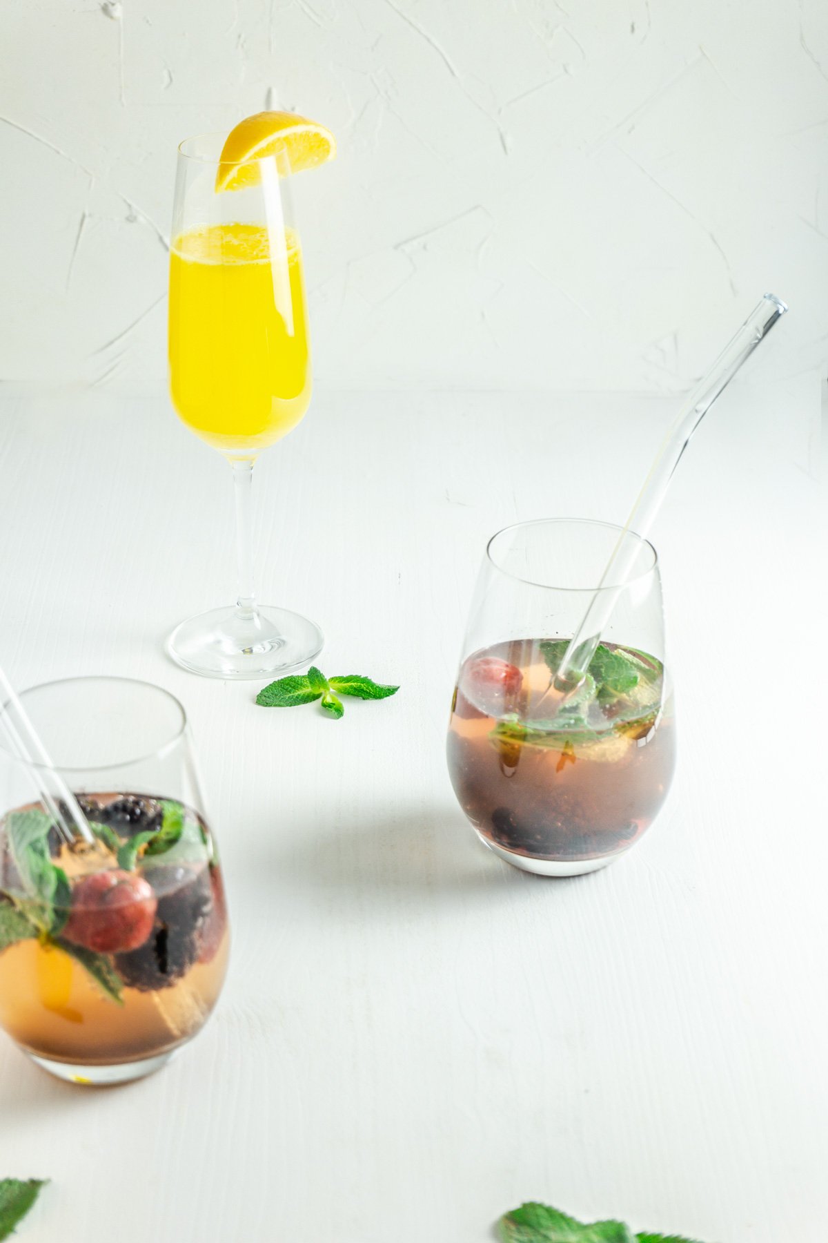 Ginger-Orange and Mint-Berry Mocktail