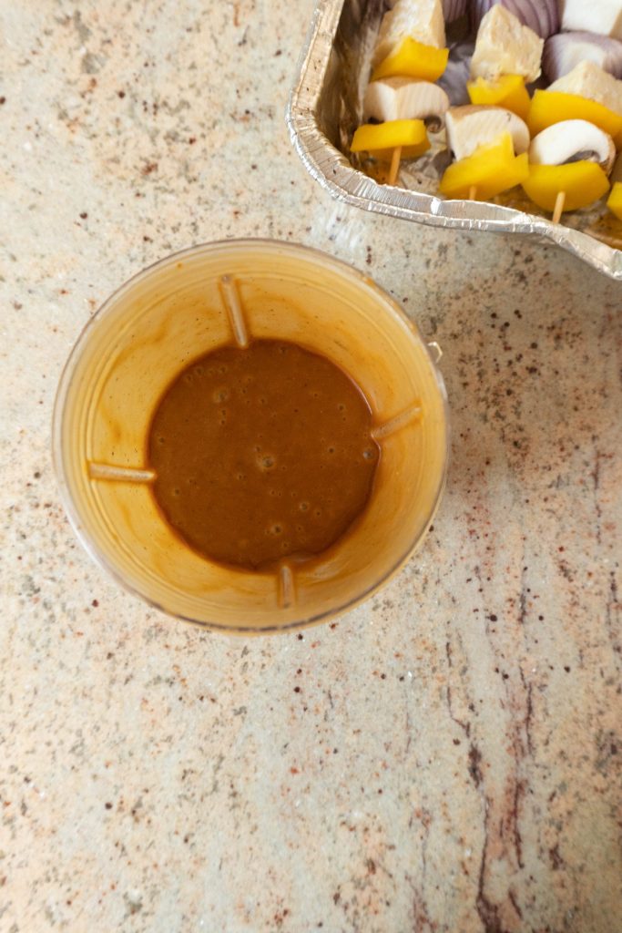 Sauce for Vegan Grilled Kebab Skewers blended together
