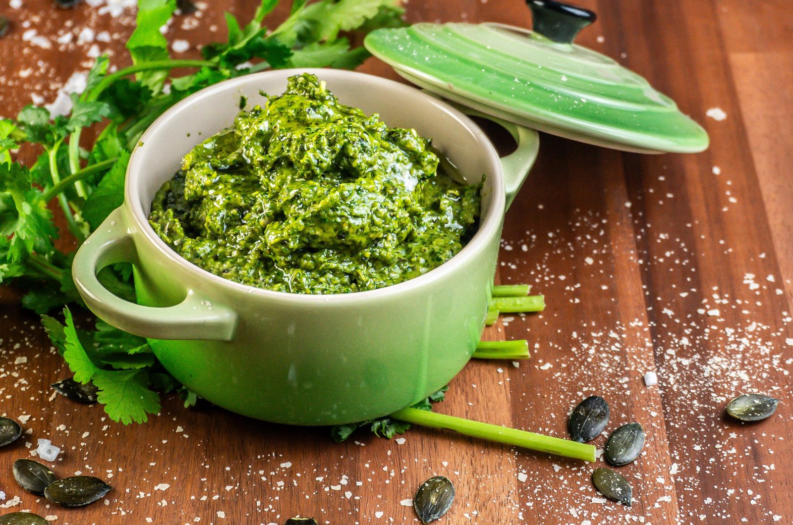 Five Minute Vegan Pepita Cilantro Pesto
