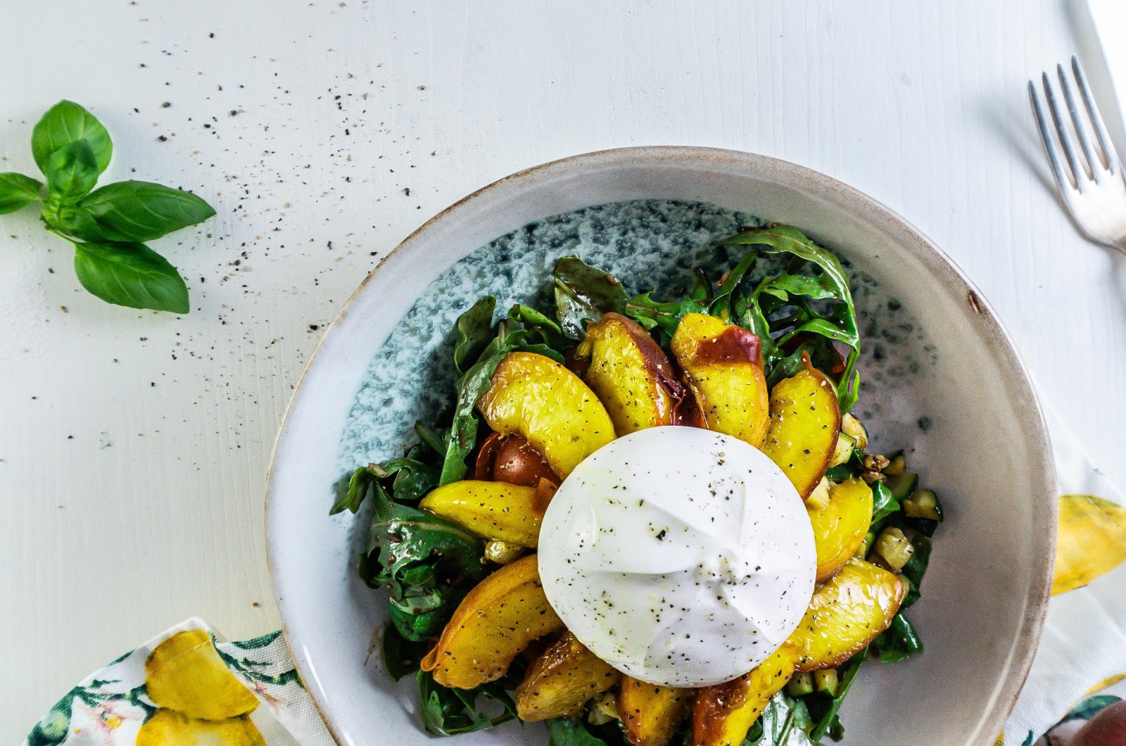 Grilled Peach Salad with Burrata